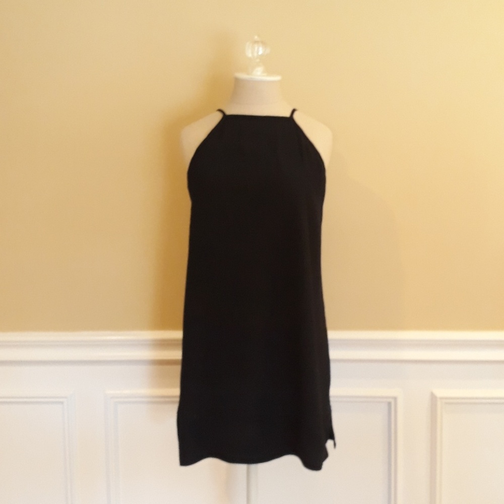 High Neck Slip Dress w/ Cross Back